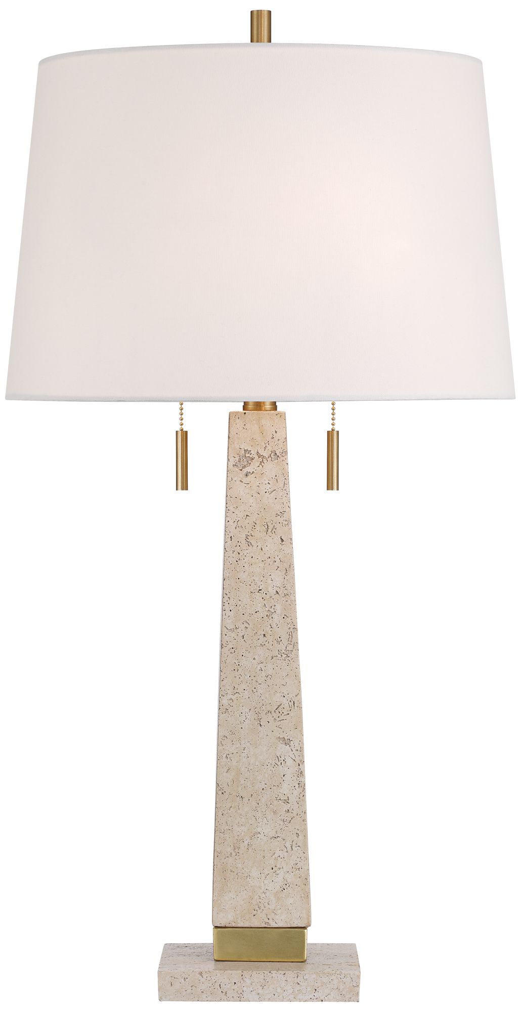 Possini Euro Lorena 29 1/4" Modern Brass and Sandstone Table Lamp