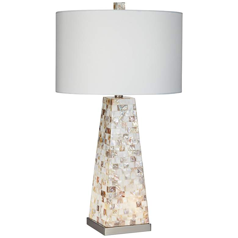 Image 2 Possini Euro Lorin 29 inch Mother of Pearl Table Lamp with Night Light