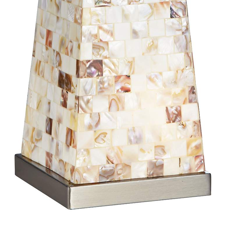 Image 7 Possini Euro Lorin 29 inch Mother of Pearl Table Lamp with Night Light more views