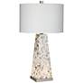 Possini Euro Lorin Mother of Pearl Modern Table Lamp with Night Light