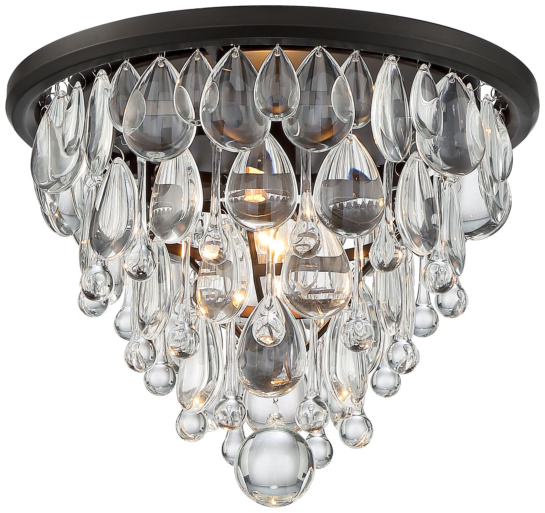 Image 2 Possini Euro Lorraine 12 1/2" Bronze and Crystal Ceiling Light