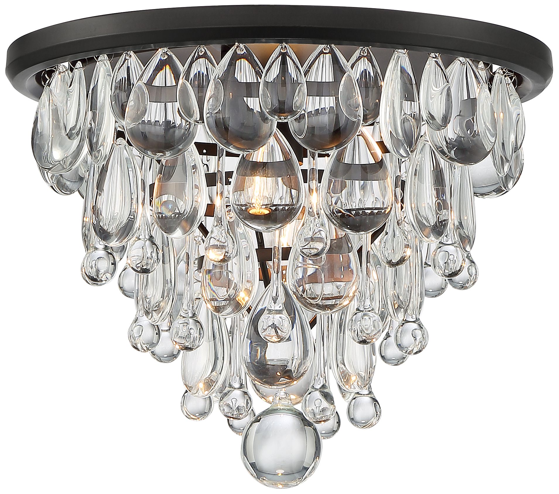 Image 4 Possini Euro Lorraine 12 1/2" Bronze and Crystal Ceiling Light more views