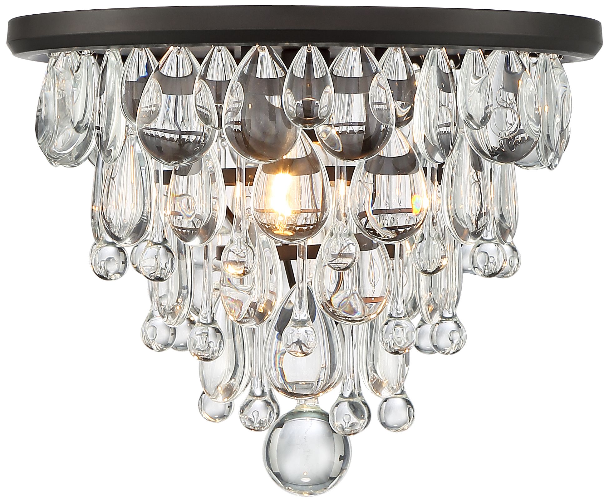 Image 5 Possini Euro Lorraine 12 1/2" Bronze and Crystal Ceiling Light more views
