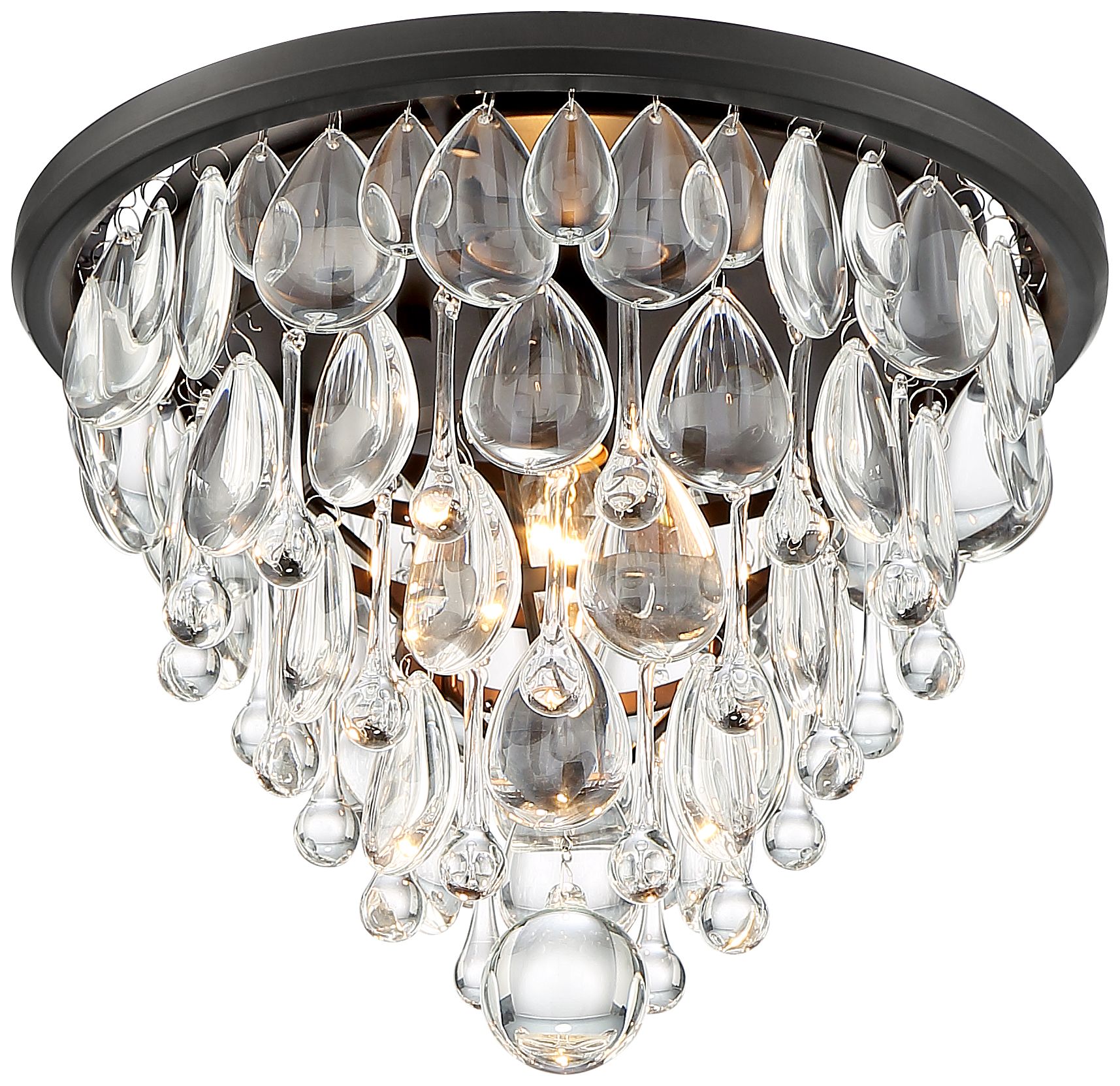 Image 6 Possini Euro Lorraine 12 1/2" Bronze and Crystal Ceiling Light more views