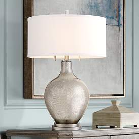 Image2 of Possini Euro Louie 28 1/2" High Modern Luxe Mercury Glass Table Lamp