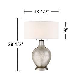 Image5 of Possini Euro Louie 28 1/2" High Modern Luxe Mercury Glass Table Lamp more views