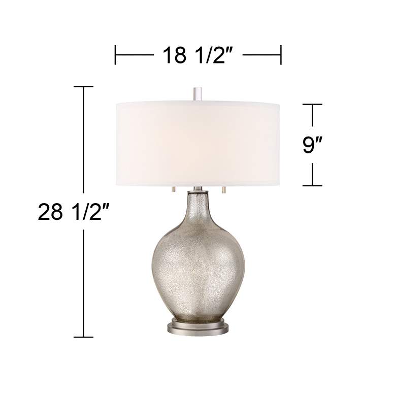 Image 5 Possini Euro Louie 28 1/2" High Modern Luxe Mercury Glass Table Lamp more views