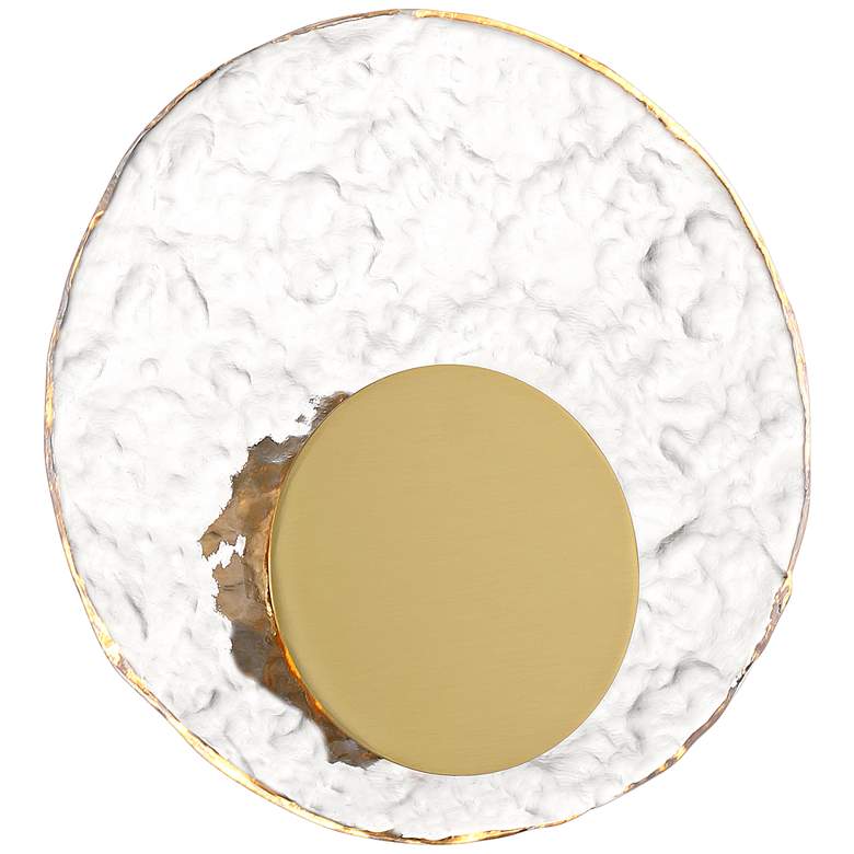 Image 3 Possini Euro Lucanis 9 3/4" High Patina Gold LED Wall Sconce
