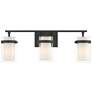 3_Possini Euro Lucia 22" Wide Matte Black 3-Light Bath Light
