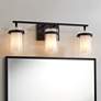 2_Possini Euro Lucia 22" Wide Matte Black 3-Light Bath Light