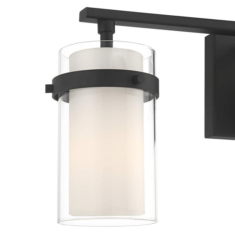 Image 2 Possini Euro Lucia 22" Wide Matte Black 3-Light Bath Light more views