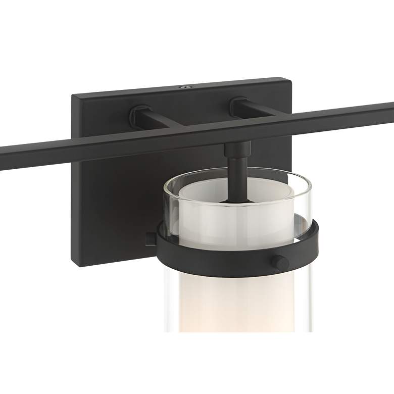 Image 3 Possini Euro Lucia 22" Wide Matte Black 3-Light Bath Light more views