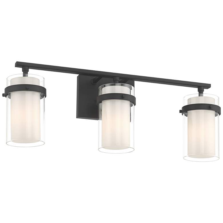 Image 5 Possini Euro Lucia 22" Wide Matte Black 3-Light Bath Light more views