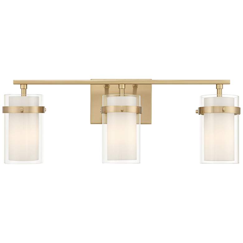 Image 1 Possini Euro Lucia 22" Wide Soft Gold 3-Light Bath Light