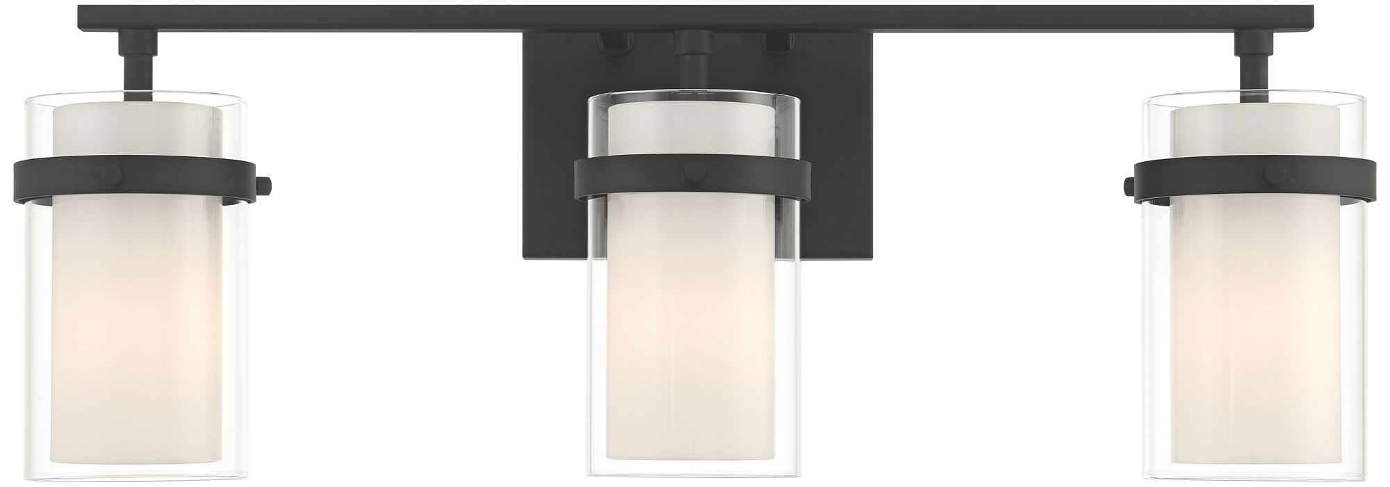 Possini Euro Lucia 22" Wide Matte Black 3-Light Bath Light Image 2