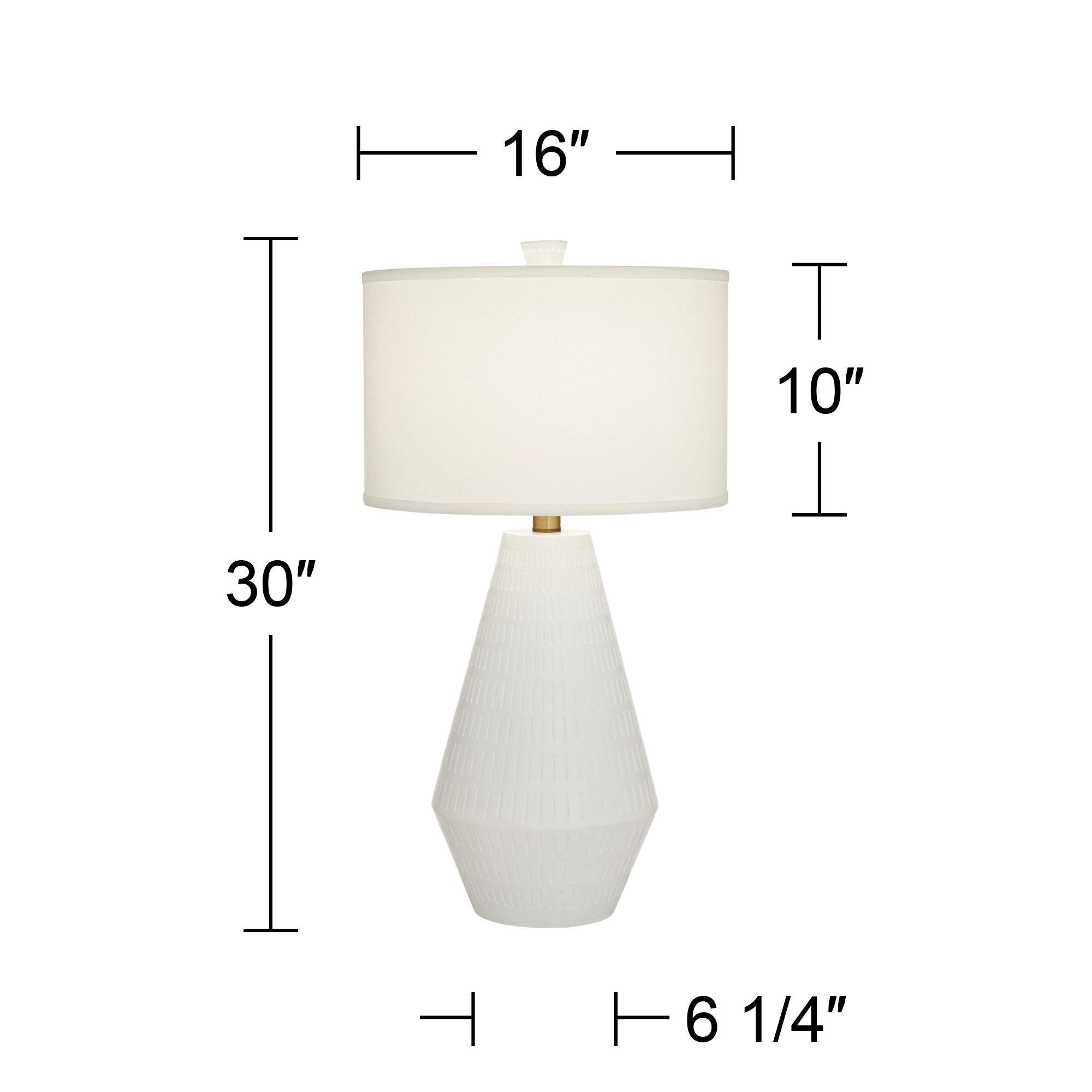 Possini Euro Lucinda 30" Mid-Century White Modern Table Lamp