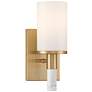 3_Possini Euro Lucius 11" High Soft Gold and White Marble Wall Sconce