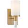 Possini Euro Lucius 11" High Soft Gold and White Marble Wall Sconce