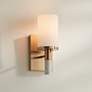 2_Possini Euro Lucius 11" High Soft Gold and White Marble Wall Sconce