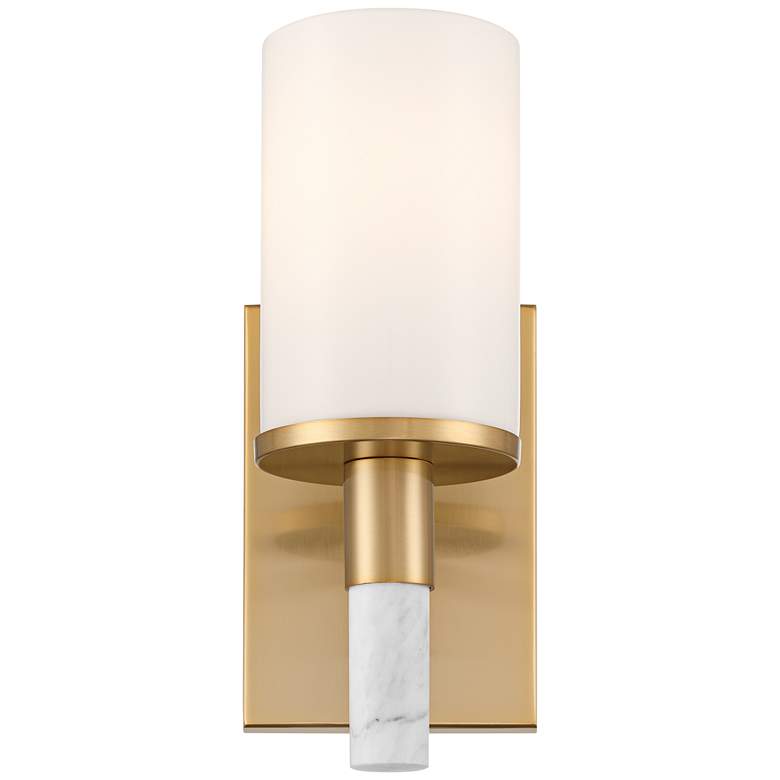 Image 5 Possini Euro Lucius 11"H Soft Gold & Marble Wall Sconce Set of 2 more views
