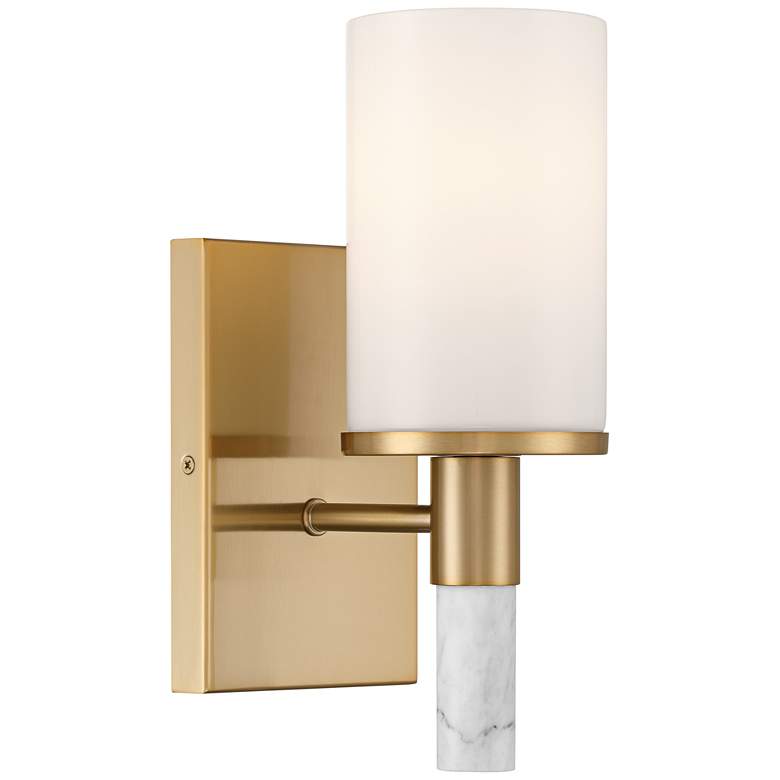 Image 6 Possini Euro Lucius 11"H Soft Gold & Marble Wall Sconce Set of 2 more views