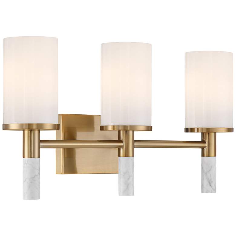 Image 7 Possini Euro Lucius 21 3/4" Wide Soft Gold 3-Light Bath Light more views
