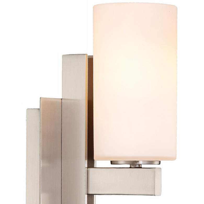 Image 4 Possini Euro Ludlow 14 inch High Brushed Nickel Wall Sconce more views