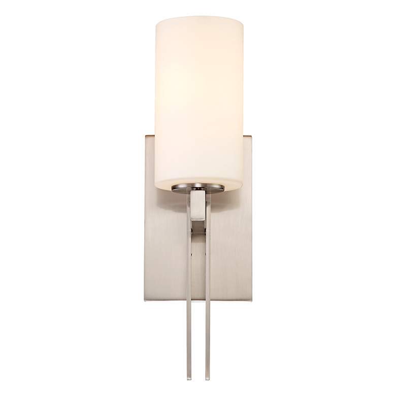 Image 5 Possini Euro Ludlow 14 inch High Brushed Nickel Wall Sconce more views