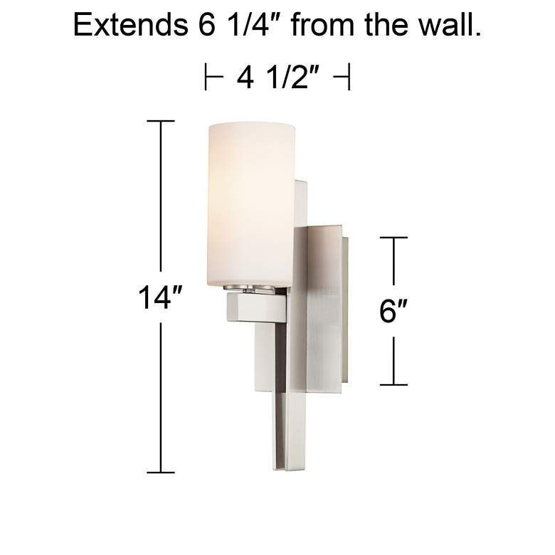 Image 7 Possini Euro Ludlow 14" High Brushed Nickel Wall Sconce more views
