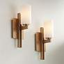 3_Possini Euro Ludlow 14" High Burnished Brass Wall Sconce Set of 2