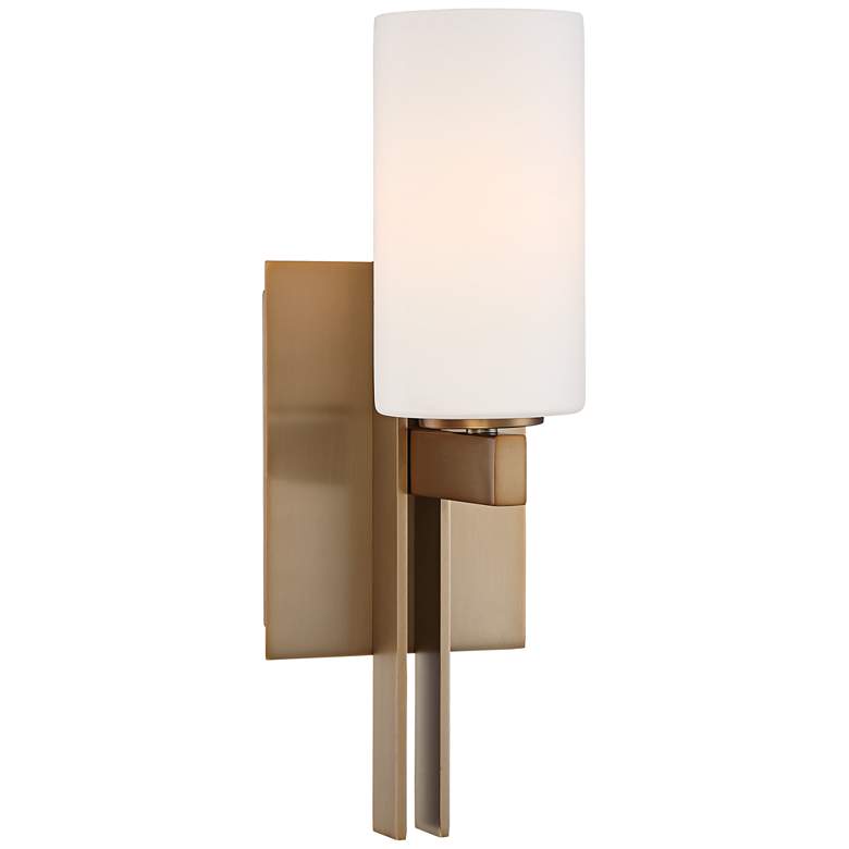 Image 3 Possini Euro Ludlow 14" High Burnished Brass Wall Sconce