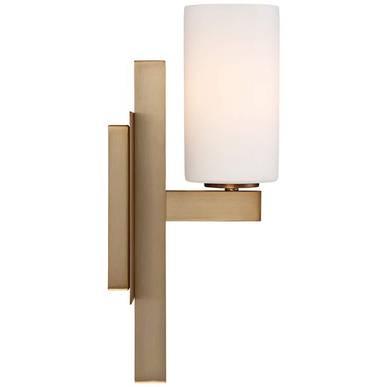 Possini Euro Ludlow 14&quot; High Burnished Brass Wall Sconce more views