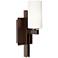 Possini Euro Ludlow 14" High Frosted White Glass Bronze Wall Sconce