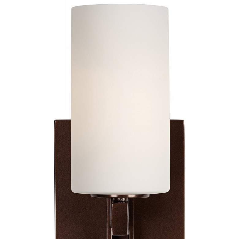 Image 4 Possini Euro Ludlow 14" High Frosted White Glass Bronze Wall Sconce more views