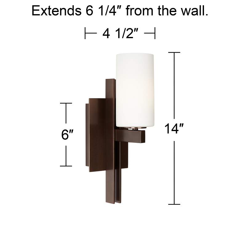 Image 6 Possini Euro Ludlow 14" High Frosted White Glass Bronze Wall Sconce more views