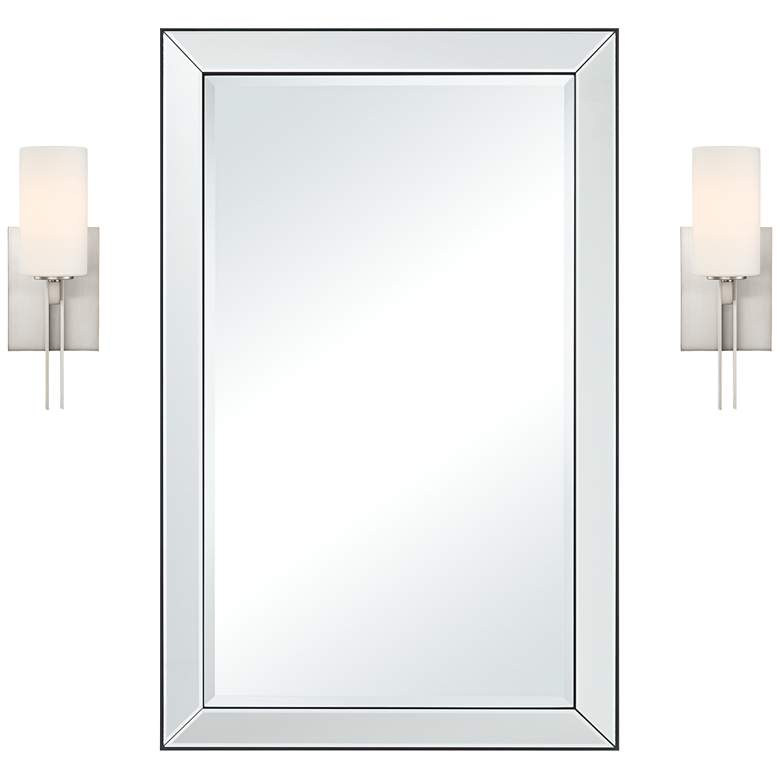 Image 1 Possini Euro Ludlow Wall Sconce Set with Uttermost Verne Wall Mirror