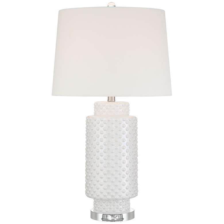 Image 2 Possini Euro Luisa 28" High Modern Dimpled White Ceramic Table Lamp