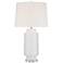 Possini Euro Luisa 28" High Modern Dimpled White Ceramic Table Lamp