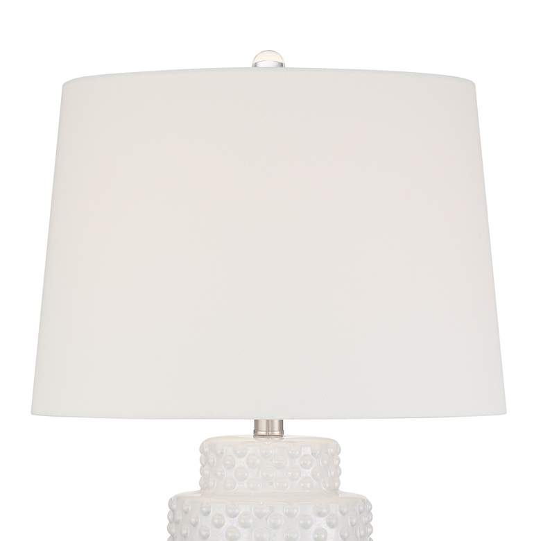 Image 3 Possini Euro Luisa 28" High Modern Dimpled White Ceramic Table Lamp more views