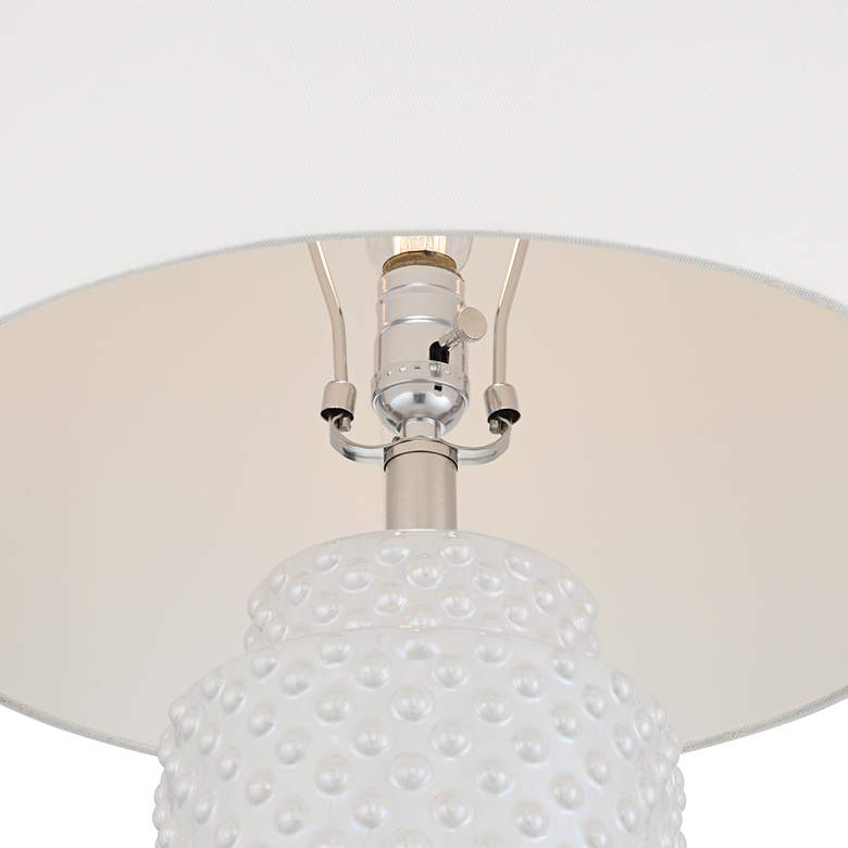 Image 4 Possini Euro Luisa 28" High Modern Dimpled White Ceramic Table Lamp more views