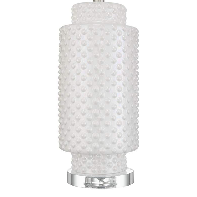 Image 6 Possini Euro Luisa 28" High Modern Dimpled White Ceramic Table Lamp more views
