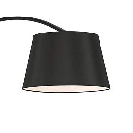 Image3 of Possini Euro Luka 71" Linen Shade Black Modern Arc Floor Lamp more views