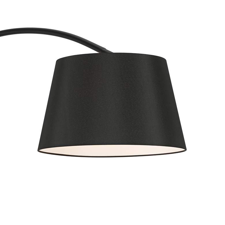 Image 3 Possini Euro Luka 71" Linen Shade Black Modern Arc Floor Lamp more views