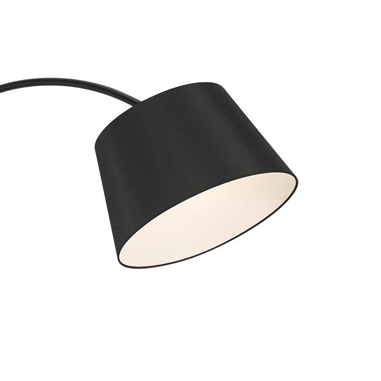 Image 4 Possini Euro Luka 71" Linen Shade Black Modern Arc Floor Lamp more views