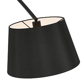 Image5 of Possini Euro Luka 71" Linen Shade Black Modern Arc Floor Lamp more views