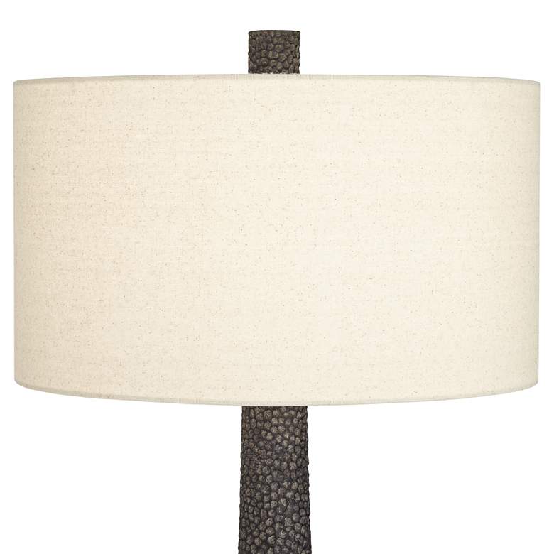 Image 4 Possini Euro Lukas 27 inch Pebbled Black Mid-Century Modern Table Lamp more views