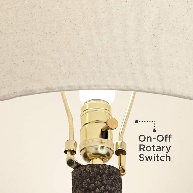 Image 5 Possini Euro Lukas 27" Pebbled Black Mid-Century Modern Table Lamp more views