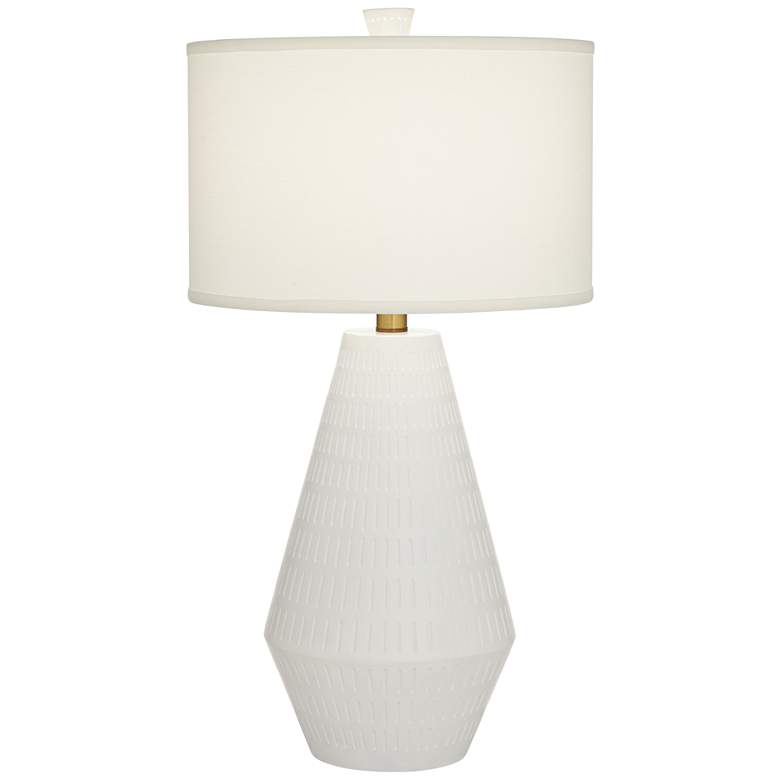 Image 2 Possini Euro Luke 30" Mid-Century White Modern Table Lamp