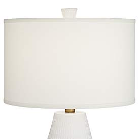 Image4 of Possini Euro Luke 30" Mid-Century White Modern Table Lamp more views