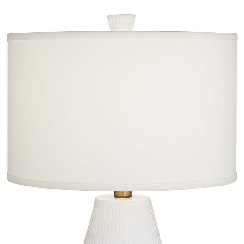 Image 4 Possini Euro Luke 30 inch Mid-Century White Modern Table Lamp more views